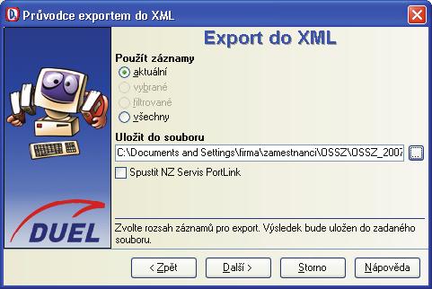 19 Operace v agendì Personalistika Operace XML Operace provede vyexportování podkladù pro Pøihlášku k nemocenskému pojištìní Odhlášku ve formátu XML.