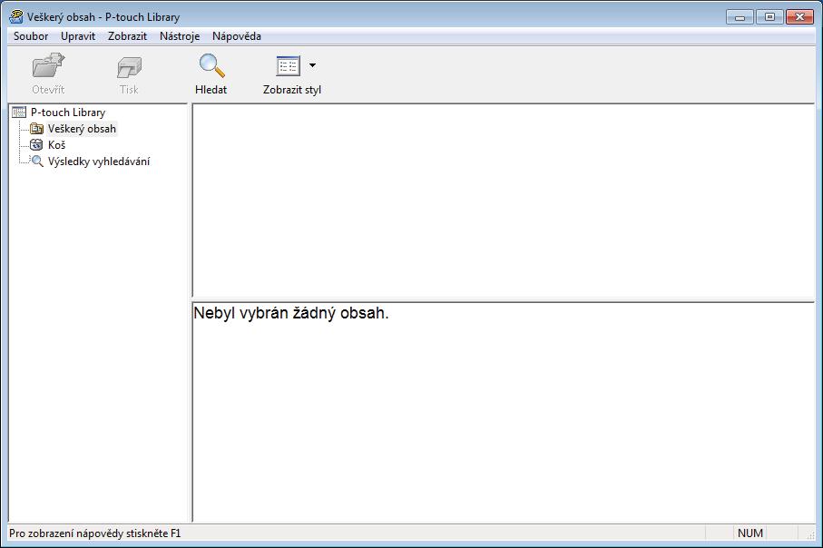 Jak používat programy P-touch Transfer Manager a P-touch Library (pouze pro systém Windows ) P-touch Library 9 Tento program umožňuje spravovat a tisknout šablony aplikace P-touch Editor.