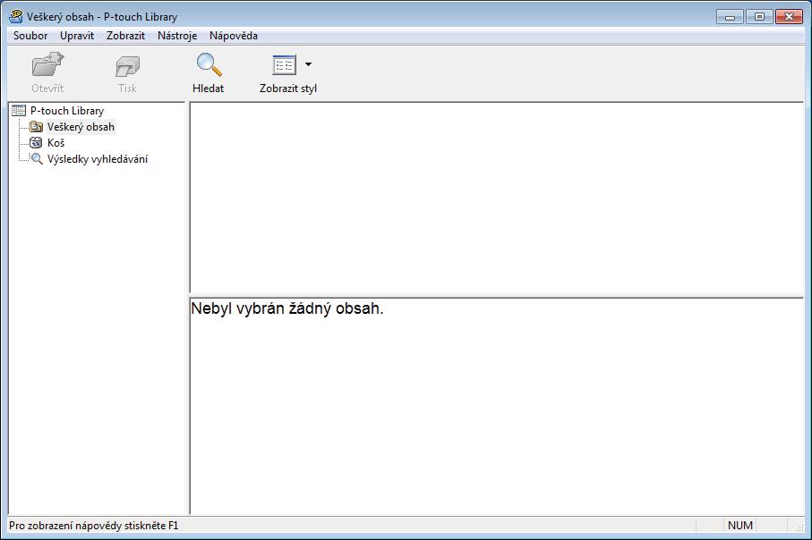 Jak používat programy P-touch Transfer Manager a P-touch Library (pouze pro systém Windows ) P-touch Library 9 Tento program umožňuje spravovat a tisknout šablony aplikace P-touch Editor.