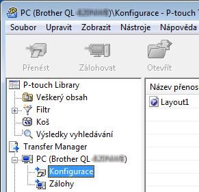 Přenos šablon pomocí programu P-touch Transfer Express (pouze systém Windows ) Uložení šablony