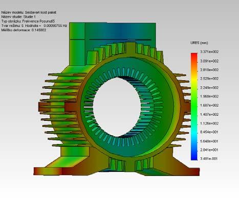 Paket statoru v kostře Obr. LVI- frekvence 0,00070245 Hz Obr. LVII - frekvence 0,00090755 Hz Obr.