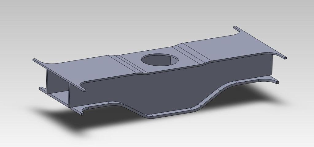 Obr. 3.4 Celkový pohled příčníku 3.2.2 Návrh konzolu brzdové jednotky Návrhy jednotlivých variant jsem modeloval jako 3d modely.