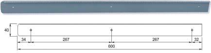Lišty na pracovnú dosku Koncová lišta na pracovnú dosku, H=38 Objednávkový kód Hrúbka dosky NAB.