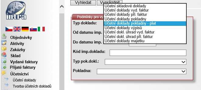 V případě, že budou v pokladně přijímány alternativní platby tržeb, je třeba těmto způsobům definovat způsob