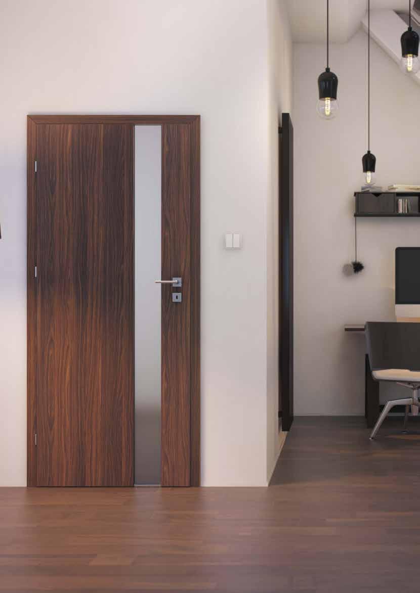 V sérii Lamino Avangarde přinášíme zejména moderní dveře osobité polorámové konstrukce se skly.