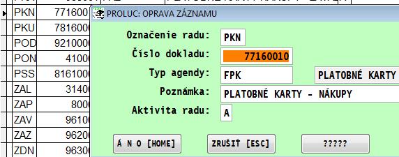 dva samostatné číselné rady, napríklad jeden pre evidenciu bežných nákupov cez platobné karty a další na evidenciu