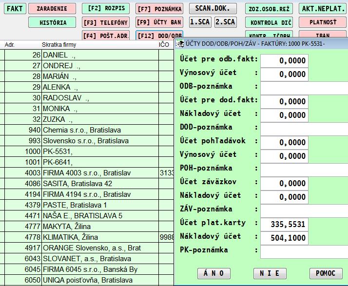 Nastavenie účtovania predkontácia na platobnú kartu cez F12 Ak používame viacero platobných kariet a máme pre ne