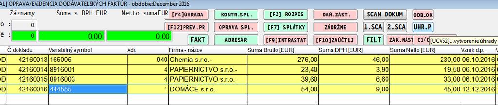 P Zadáme vstupné údaje: Číselný rad cez kláves F1 vyberieme číselný rad (priradený pre platobné karty) Číslo karty zadáme číslo karty (štvorčíslie) Cez kláves F1 môžeme vyhľadať kartu -