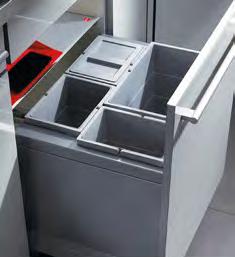 s dřezem Určeno do zásuvek s hloubkou 400 mm Kovové části stříbrná / plastové