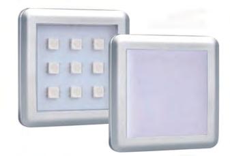 LED SVÍTIDLA BODOVÁ LED svítidlo SQUARE XL Bodové svítidlo 12 V Rozměry: 55 x 55 mm Montáž: na plochu Příkon: 12 V DC / 1,8-2,8 W Napájecí kabel: 2000 mm