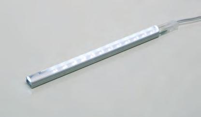 LED SVÍTIDLA LIŠTOVÁ - STAVEBNICE Vysoce výkonné LED pásky HE Stavebnicový systém LED pásků 12 V Rozměry: 9 x 9 mm, délka: 150 nebo 250 mm Příkon: 12 V DC / 0,9 W nebo 1,8 W Vybavení: konektory k