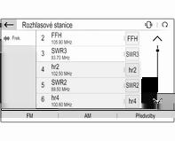 Aktualizace seznamů stanic Pokud již nelze přijímat stanice uložené v seznamu stanic pro konkrétní vlnové pásmo, musí se seznam stanic AM a DAB aktualizovat.