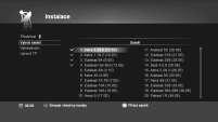 Vyberte podmenu pomocí navigačních tlačítek. V tomto menu jsou funkce jako instalace, předvolby, aktualizace software, tovární nastavení a podrobné informace o zařízení.