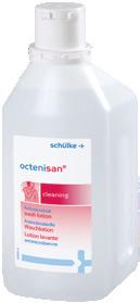 látku Octenidine dihydrochlorid Bez obsahu mýdla, barviv a parfémů Doba použitelnosti 30 měsíců Balení 150 ml lahvička, 500 ml láhev, 1 l láhev, 5 l kanystr Aplikace Pro umytí těla naneste na vlhkou