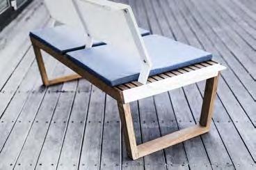 změkčovadla / cushions / Weichmacher Alva CZ Hliníková konstrukce je povrchově dokončena práškovou barvou. Sedací a lehací část je vyrobena ve variantách z masivu nebo outdoorové síťoviny Batyline.