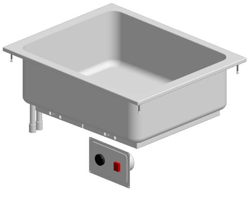 VÝDEJNÍ PRVKY UJ 4012 VANA VESTAVNÁ OHŘÍVACÍ NA 2XGN 1/1 vana je určena k vestavění do nosné konstrukce regulace teploty termostatem do 90 C součástí vany je ovládací panel pro umístění dle