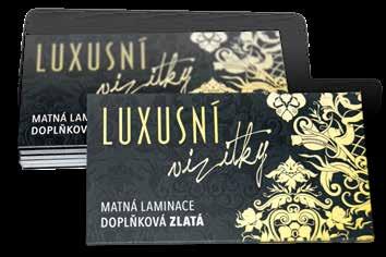 luxusní vizitky s matnou laminací a přímou barvou digitální plnobarevný