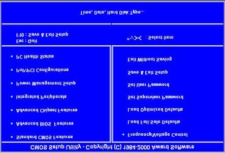 lekce4 modulu1 Obrazovka BIOS V tomto momentu můžeme spustit konfigurační program SETUP.