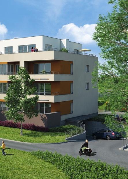 Vysoký standard provedení KOMFORT STANDARD BYTU: Okna a balkonové dveře: plastová, šestikomorová, bílá s tepelně izolačním dvojsklem, bílý vnitřní parapet Koupelny: nadstandardní koupelny,