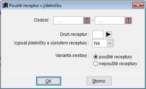 Rozšířené možnosti pro sestavu Použití receptur v jídelníčku Zde jsme připravili tato vylepšení: - lze