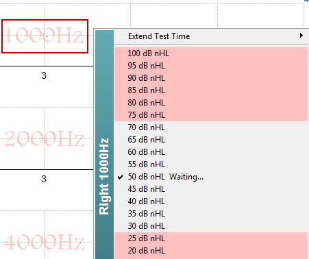 zvolíte klepnutím pravým tlačítkem myši na text vpravo nebo vlevo nad grafem testovací frekvence.