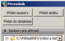 import do uživatelské databáze musíte provést sami manuálně (tlačítky Převést popř. Přidat do databáze).