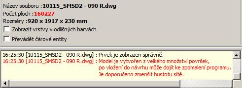 CAD Decor > Převodník prvků Hustota sítě 3D modely prvků většinou vznikají metodou tzv. objemového modelování.