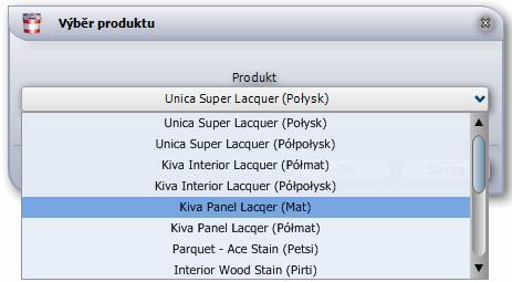 CAD Decor > Modul barev Tikkurila V případě, že jste barvu vybrali z karty produktů, je použití barvy jednoznačné, barva může být přímo aplikována na prvek nebo plochu.