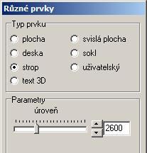 CAD Decor > Deskové prvky Strop Strop místnosti je automaticky generován při prvotním nakreslení místnosti. V černém návrhovém režimu strop není vidět a objeví se až v režimu vizualizace.