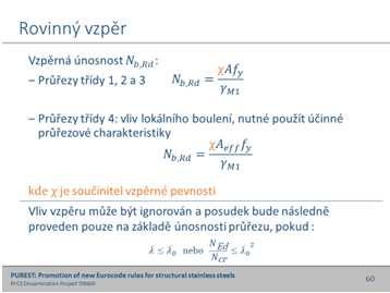 využívá rozdílných křivek vzpěrné pevnosti pro sloupy (vzpěr) a nepodepřené nosníky