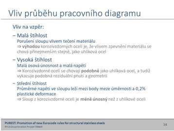 Hodnota součinitele je závislá na následujících faktorech: třída korozivzdorné oceli, způsob zpracování/výroby, úrovni tváření za studena, směru působícího zatížení (tah nebo tlak) Norma EN