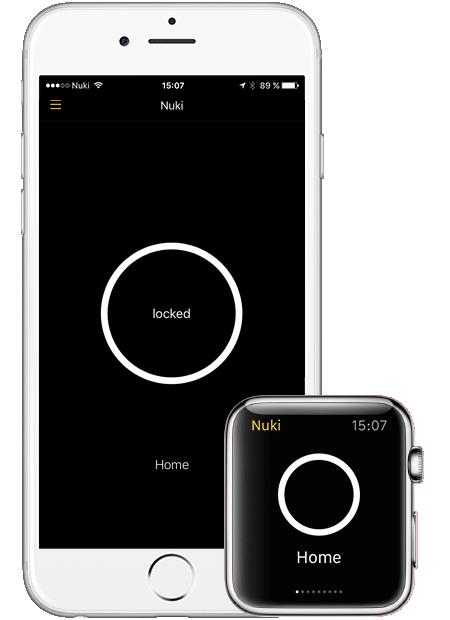 Lock n Go Funkcí Lock n Go za vámi Nuki Smart Lock bezpečně zamkne, aniž byste museli otevírat aplikaci. Integrace chytrých hodinek Nuki App existuje pro Apple Watch i hodinky s Androidem.