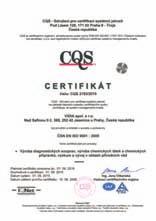 držitelem certifi kátů ISO 9001 a ISO 13485 a účastní se mezinárodních programů hodnocení kvality External Quality Assurance, Labquality (Finsko), INSTAND (Německo) V rámci