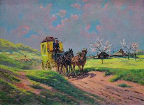 Olej na plátně, 49,5 x 96,5 cm, signováno Vác. Hlavsa, 30.léta 20.