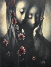 Barevná litografie, 60 x 49 cm, signováno tužkou, datováno 1970, lehce poškozeno,