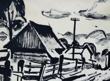 700 Kč 286) balíček Karel (1904-1985): Zasněžená vesnice.