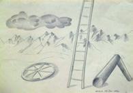 300 Kč 316) střížek Antonín (*1959): Krajina se žebříkem.
