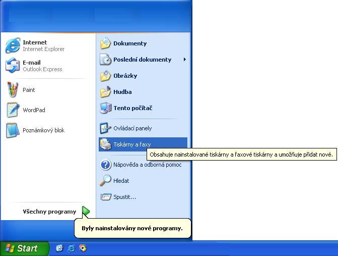Nastavení tiskárny jako výchozí (pouze pro uživatele Windows 2000/XP ) 1 Klikněte na