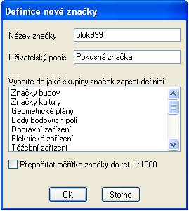 Uživatel může použít k vložení značky kurzor nebo zadat číslo z klávesnice.v některých případech je vhodné vložit značku s úchopem nastaveným na NIC k tomu slouží přepínač Vypnout uchopovací mód.