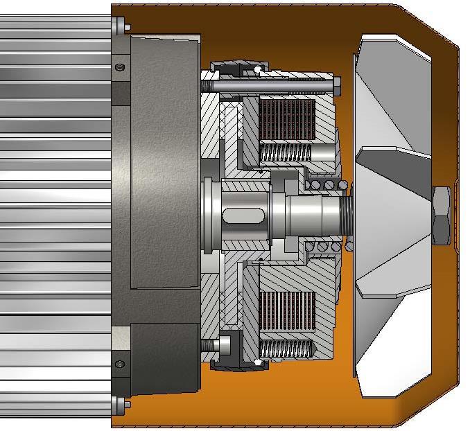 10.2 Brzdy Elektromagneticky odbrzďované pružinové brzdy / stejnosměrné kotoučové brzdy jsou nenáročné na údržbu. 10.2.1 Brzda zdvihacího mechanismu 10.2.1.1 Popis funkce Elektromagneticky odbrzďované pružinové brzdy pracují na principu klidového proudu.