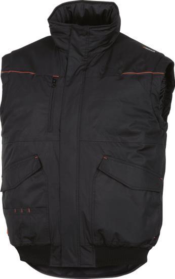 VIBORG BLACK -zimní zateplená vesta na zip překrytý légou, 100%Pongee