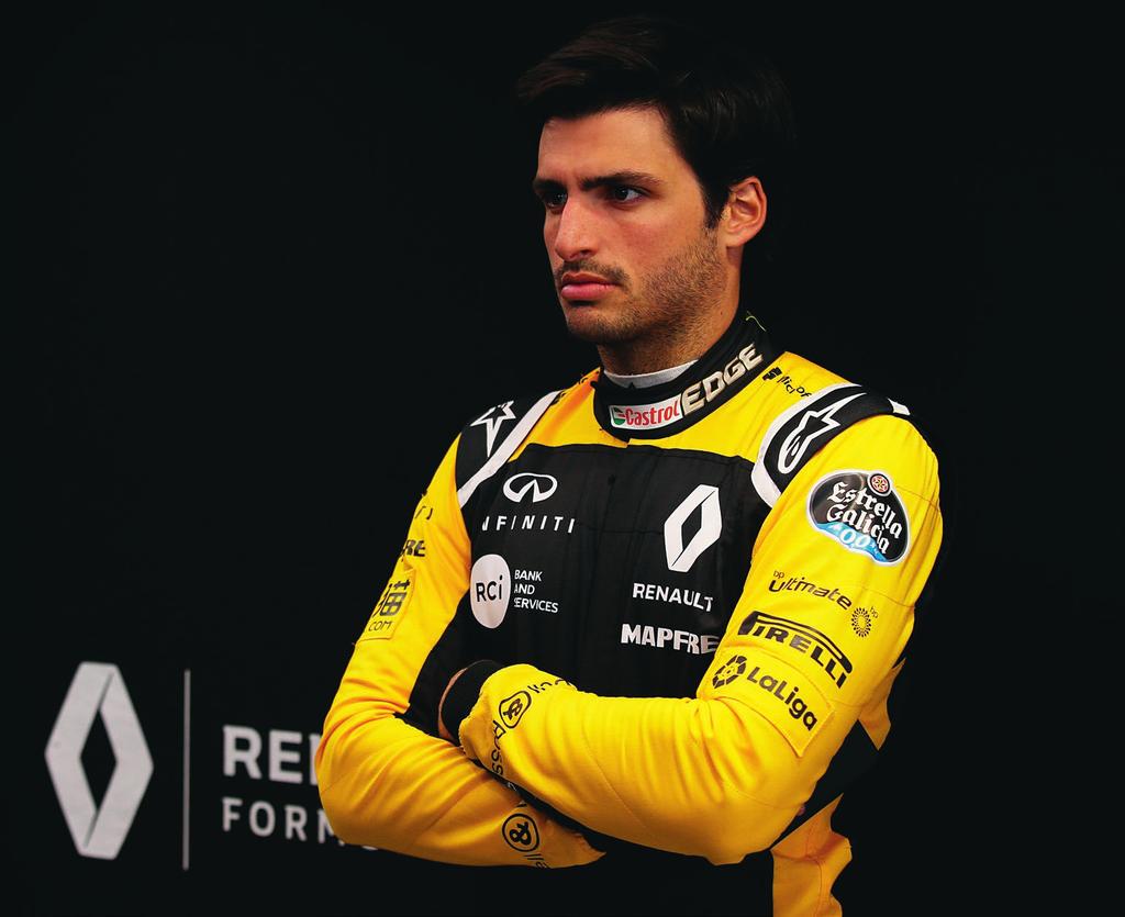 Carlos SAINZ Pánské triko TECH 96% bavlna a 4% elastan Žerzej 180 g/m 2 Kulatý výstřih Do týmu Renault Sport Formula One Team nastoupil v říjnu 2017 na Velkou cenu USA a konec sezóny 2017, aby se