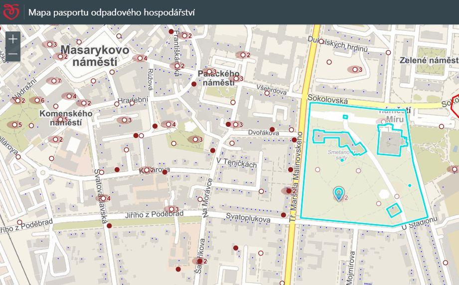 Mapování sběrných míst všechny místa zapsány do GIS vytvoření auditu odpadového hospodářství sběr informací z