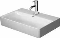 DuraSquare Design by Duravit Popis výrobku mm kg Počet Objednací číslo Euro Bílá - 00 Umyvadlo do nábytku Compact bez přetoku, s plochou pro armaturu, včetně neuzavíratelného keramického ventilu,