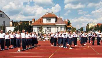 Celkem 48 cvičenců nastoupilo v pěti skladbách pro rodiče a děti, žáky a žákyně, ženy, věrnou gardu a ve společné česko-slovenské skladbě pro muže a ženy.