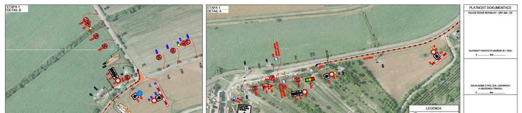 Č.j. MUH/ 22165/18/393 str. 4 přechodné úpravy provozu. Jejich přesun odsouhlasil KÚ Jihomoravského kraje, odbor dopravy, jako dopravní úřad ve věcech linkové osobní dopravy. k bodu 3.