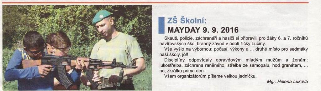 o činnosti školy za