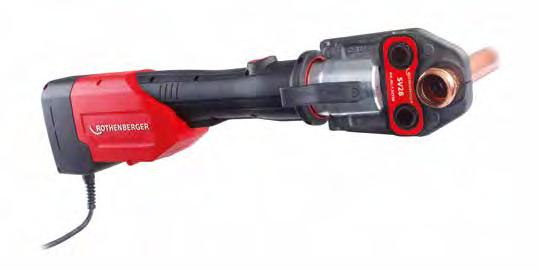 Spojování Lisovací přístroje CFT ROMAX AC ECO Elektrohydraulický lisovací přístroj se síťovým napájením, pro systémové zalisování fitinek do 108 mm Lisovací čelisti: upínání čelistí ROTHENBERGER