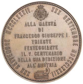 Medaile vydaná na počest spolku historie protestantů ve Vídni 1904, portréty císařů FJI, Josefa II. a Maxmiliana II., Cu 60 mm, sig.