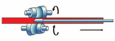 1.2 V roba mûdûn ch trubek V roba mûdûn ch trubek zaãíná válcováním zatepla nebo lisováním zatepla rozïhaveného kulatého polotovaru z mûdi pfies nepohybliv